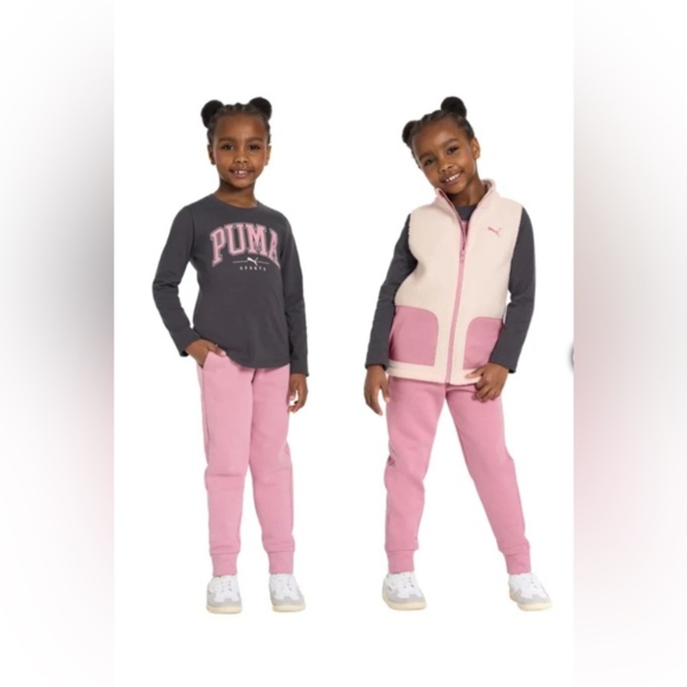 PUMA Kids 3 piece active west - Gray and Purple with Vest